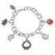Rolo Luxury Bracelet with Lazio Charms in Sterling Silver and Enamel
