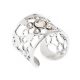 Band ring with decoration dew and crystals crystal