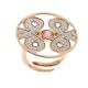Plated ring pink gold with Tibetan node and Swarovski Crystal