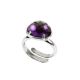 Adjustable ring with crystal violet