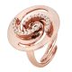 Plated ring pink gold with decoration vortex and zircons