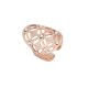 Plated ring pink gold with oval base and Swarovski