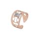 Band Ring Gold plated pink with decorative node and zircons