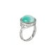 
Water green cabochon crystal ring with zircons