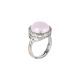 
Ring with light pink cabochon crystal and zircons