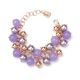 Bracelet with Swarovski beads mauve and stones of Purple Jade