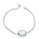 Bracelet with central briolette crystal water green and zircons