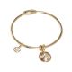 Bracelet with charm in Swarovski Crystal Golden