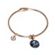 Bracelet with charm in Swarovski Crystal blue denim