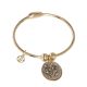 Plated Bracelet yellow gold with charm in galuchat