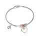 Bracelet with charm in zircons in the shape of a heart