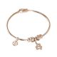 Plated Bracelet pink gold with charm in the shape of a teddy bear in zircons
