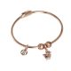 Plated Bracelet pink gold with charm in the shape of a wheelchair in zircons