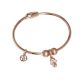 Plated Bracelet pink gold with charm in the shape of a dummy in zircons