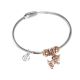Bracelet with charm Gold plated pink zircons in the form of little dog
