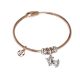 Bracelet with charm in zircons in the form of little dog