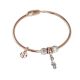 Plated Bracelet pink gold with charm in the shape of a treble clef