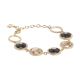 Bracelet with crystals champagne, smoky quartz and zircons