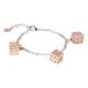 Bracelet double wire with cubes rosati and zircons