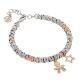 Bracelet bicolor with baby zirconate and star rosasti