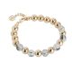 Golden Bracelet with smooth balls and rutilated quartz
