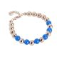Golden Bracelet with blue agate and smooth balls