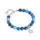 Bracelet with agate blue mix and star zirconata