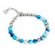 Bracelet with pearls of agate blue mix