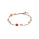 Bracelet with Swarovski beads peach and agata orange