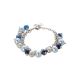 Bracelet with Swarovski beads Light Blue Agate, mix blue and balls scratched