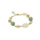 Golden Bracelet with agate jade torchon and light yellow