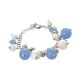 Bracelet with agata light blue agate and white