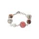 Bracelet with  agata strawberry-colored, crazy lace and white