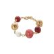 Golden Bracelet With agata strawberry-colored, cornelian agate and white