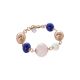 Bracelet with rose quartz, agata blue and white