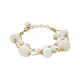 Bracelet with agate white and white torchon