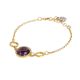 
Bracelet with cubic zirconia and central amethyst cabochon flecked