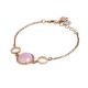 
Bracelet with cubic zirconia and light pink central cabochon