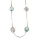 Long necklace with briolette crystal water green and zircons