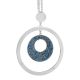 Collana con pendente concentrico in Swarovski crystal rock bermuda blu