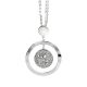 Necklace Pendant with concentric and surface galuchat Swarovski silver