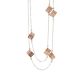 Necklace double wire with cubes rosati and zircons