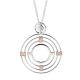 Necklace Pendant with concentric and zircons