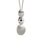 Necklace rhodium plated double wire with oval pendants