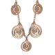 Long necklace gold plated pink with concentric charms and Swarovski