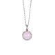 
Long necklace with light pink cabochon and zircons