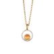 
Necklace with cubic zirconia pendant and flecked orange cabochon