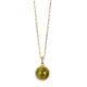 
Long necklace with pendent olivine green cabochon pendant on zircon base