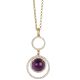 
Necklace with cubic zirconia pendant and amethyst color cabochon