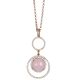
Necklace with cubic zirconia pendant and light pink cabochon